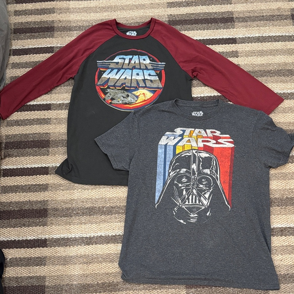 Star Wars Long Sleeve Tee- Black, Gray, Red and Grey short sleeved T.